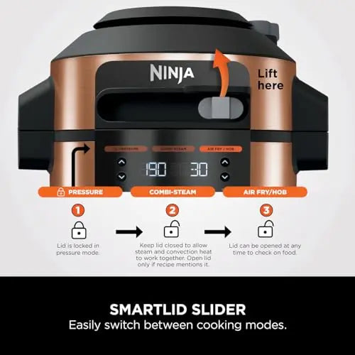 Ninja Foodi MAX 14-in-1 SmartLid Multi Cooker, 7.5L Electric Pressure Cooker & Air Fryer, Combi-Steam, Slow Cook, Bake, Grill, Copper/Black Amazon Exclusive OL650UKCP reviewed and rated by Make Life Easier Technologies