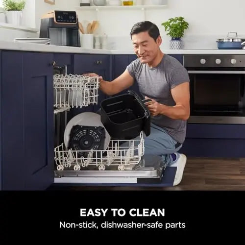 Ninja Air Fryer MAX PRO, 6.2L, Uses No Oil, Large Square Single Drawer, Roast, Bake, Air Fry, Family Size, Non-Stick, Dishwasher Safe Basket & Crisper Plate, Silicone Tongs, Black & Copper, AF180UKCP reviewed and rated by Make Life Easier Technologies
