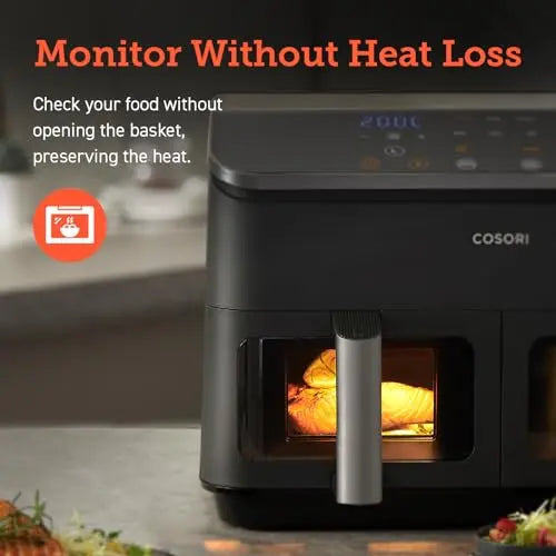 COSORI Dual Air Fryer, 8.5L Family Capacity, 8-In-1, Sync Cook & Finish, 2 Non-Stick Drawers with Visible Window, 2 Accessories, Energy Saving, 50+ Online Recipes, Dishwasher Safe, 35โ to 230โย reviewed and rated byย Make Life Easier Technologies
