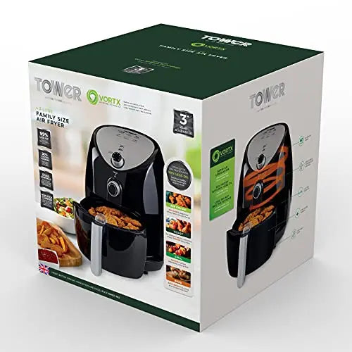 Tower T17021 Family Size Air Fryer with Rapid Air Circulation, 60-Minute Timer, 4.3L, 1500W, Black reviewed and rated by Make Life Easier Technologies