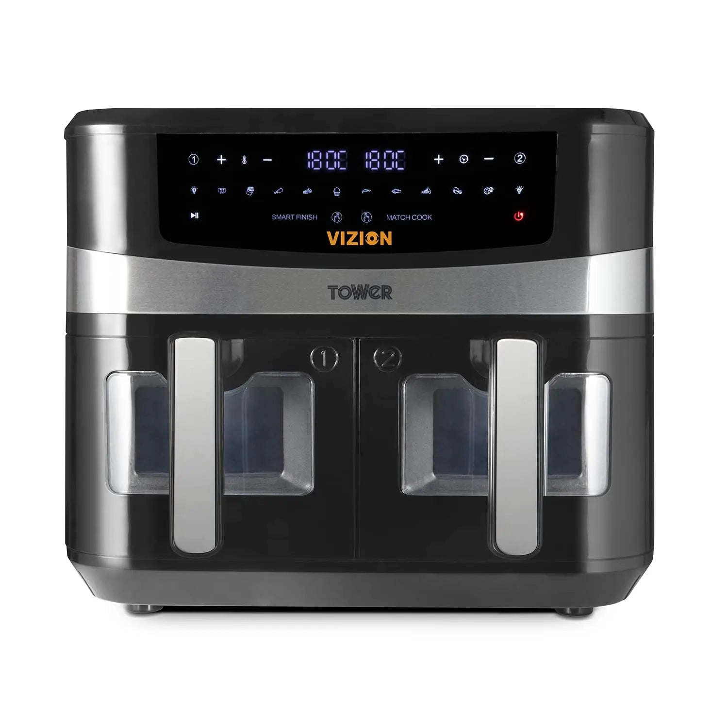 Tower, T17100, Vortx Vizion 9L Dual Basket Air Fryer with Digital control panel & 10 One-touch Pre-sets, Black reviewed and rated by Make Life Easier Technologies