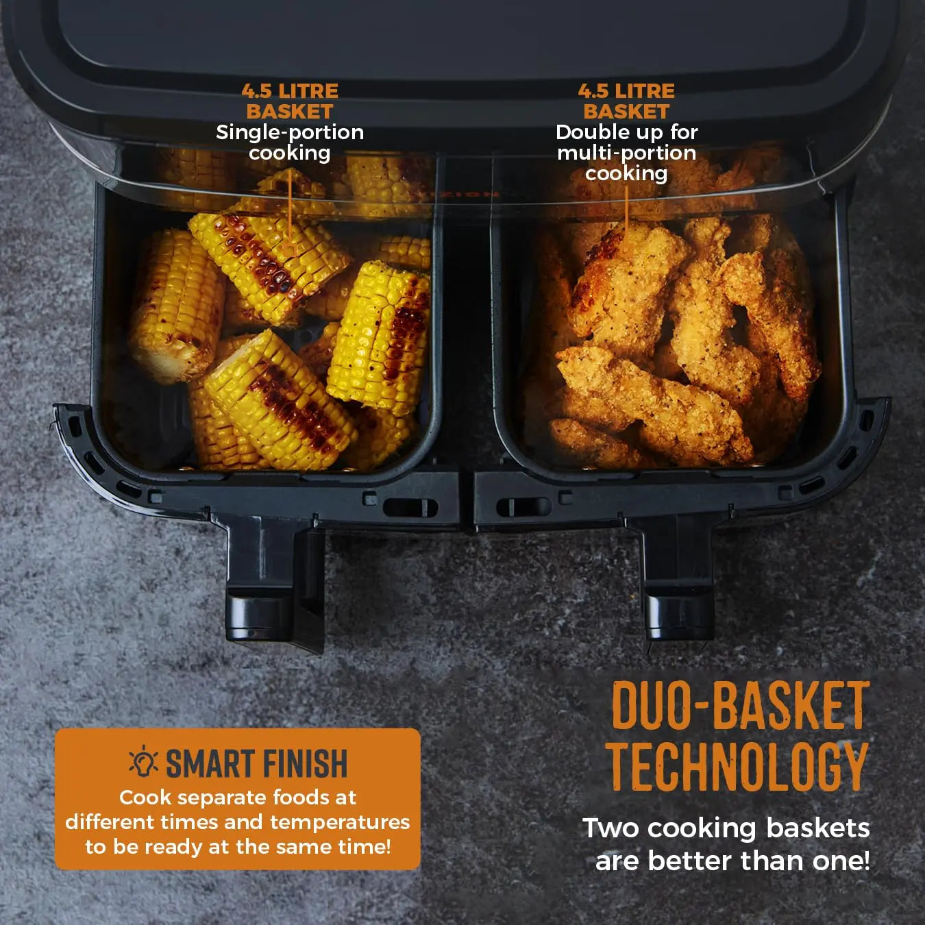 Tower, T17100, Vortx Vizion 9L Dual Basket Air Fryer with Digital control panel & 10 One-touch Pre-sets, Black reviewed and rated by Make Life Easier Technologies