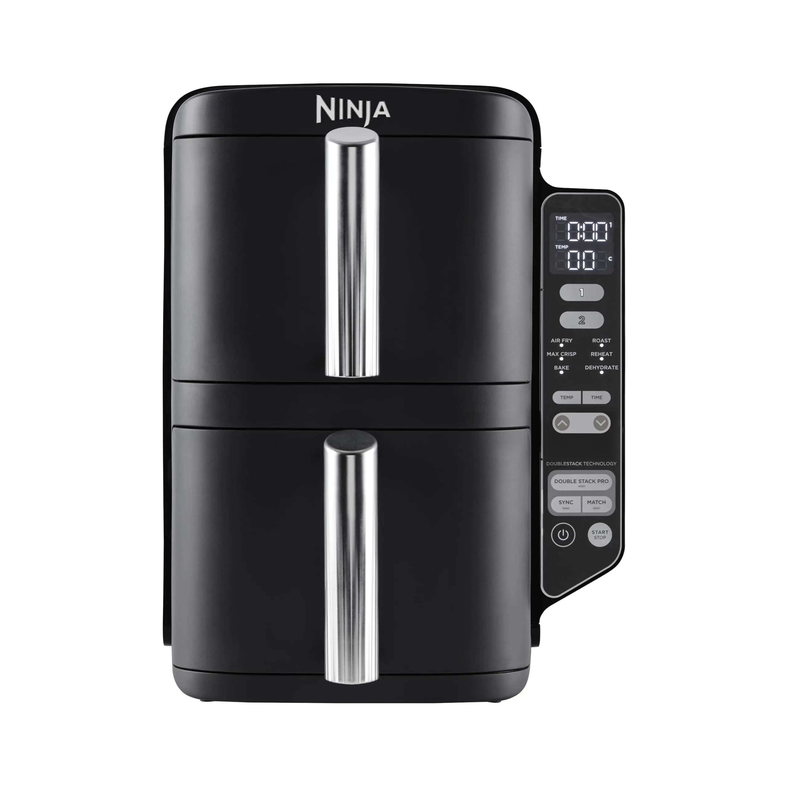 Ninja Double Stack Air Fryer, Vertical Dual Drawer Air Fryer with 4 cooking levels, 2 Drawers and 2 Racks, Space Saving Design, 7.6L Capacity, 6 Cooking Functions, 6 Portions, Black SL300UK reviewed and rated by Make Life Easier Technologies