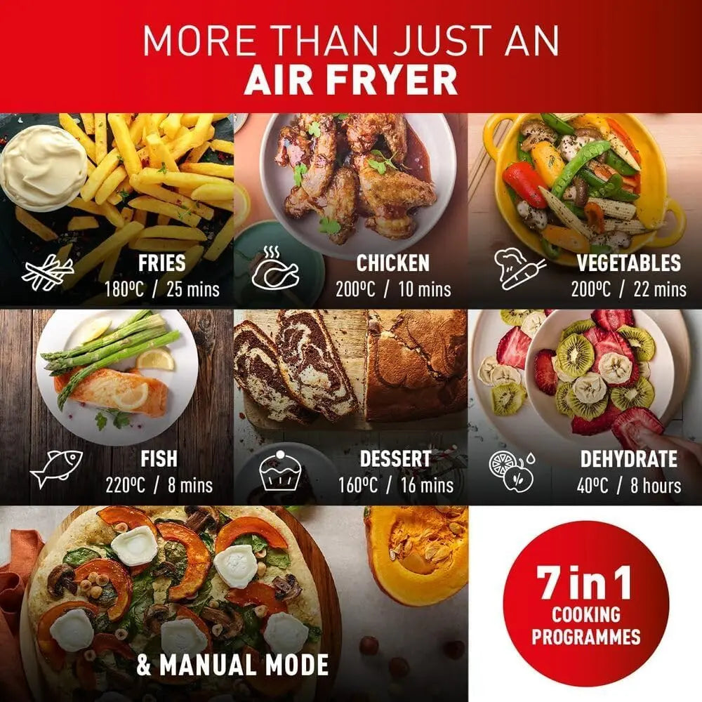 Tefal Easy Fry Dual Zone Digital Air Fryer, 2 Drawers, 8.3L, 8in1, Air Fry, Extra Crisp, Roast, Bake, Reheat, Dehydrate, 6 Portions, Non-Stick, Dishwasher Safe Baskets, Black & Metal EY901840 reviewed and rated by Make Life Easier Technologies