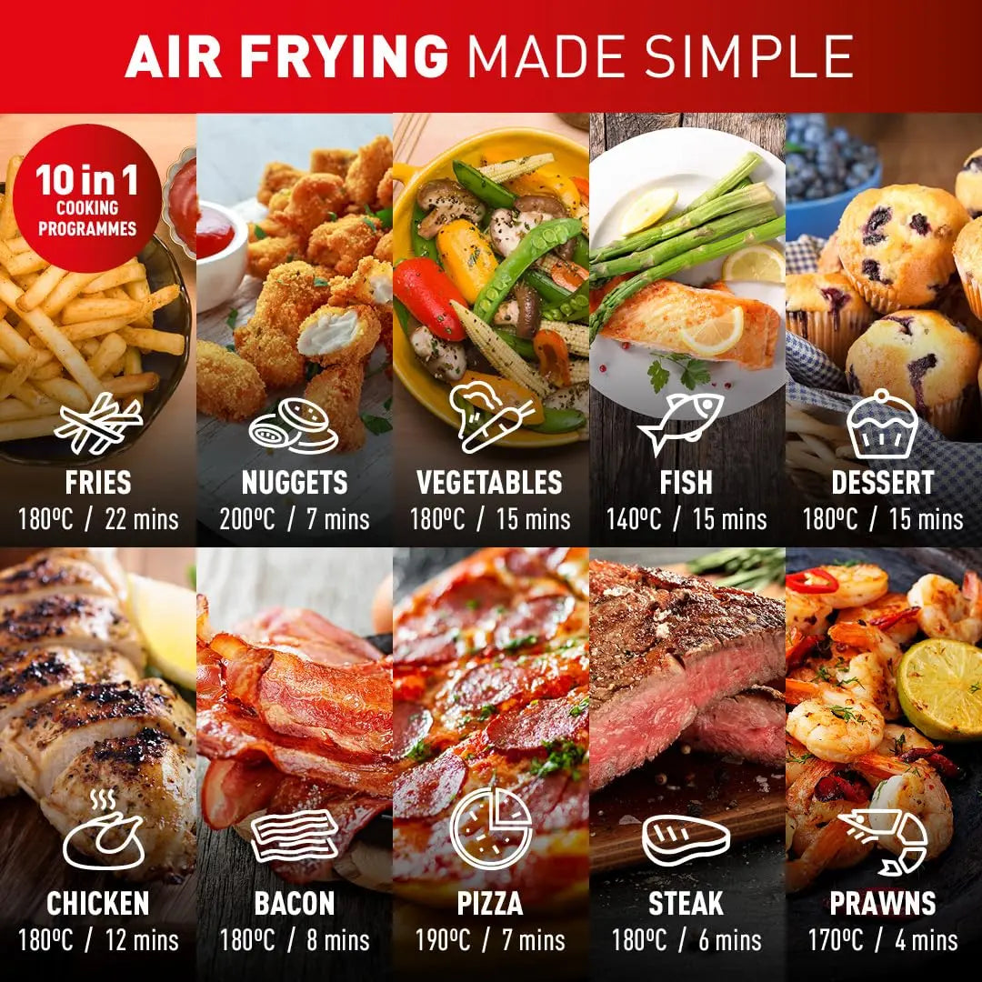 Tefal Easy Fry Max Digital Air Fryer, 5L, 10in1, Uses No Oil, Air Fry, Extra Crisp, Roast, Bake, Reheat, Dehydrate, 6 Portions, Non-Stick, Dishwasher Safe Baskets, Black EY245840 reviewed and rated by Make Life Easier Technologies