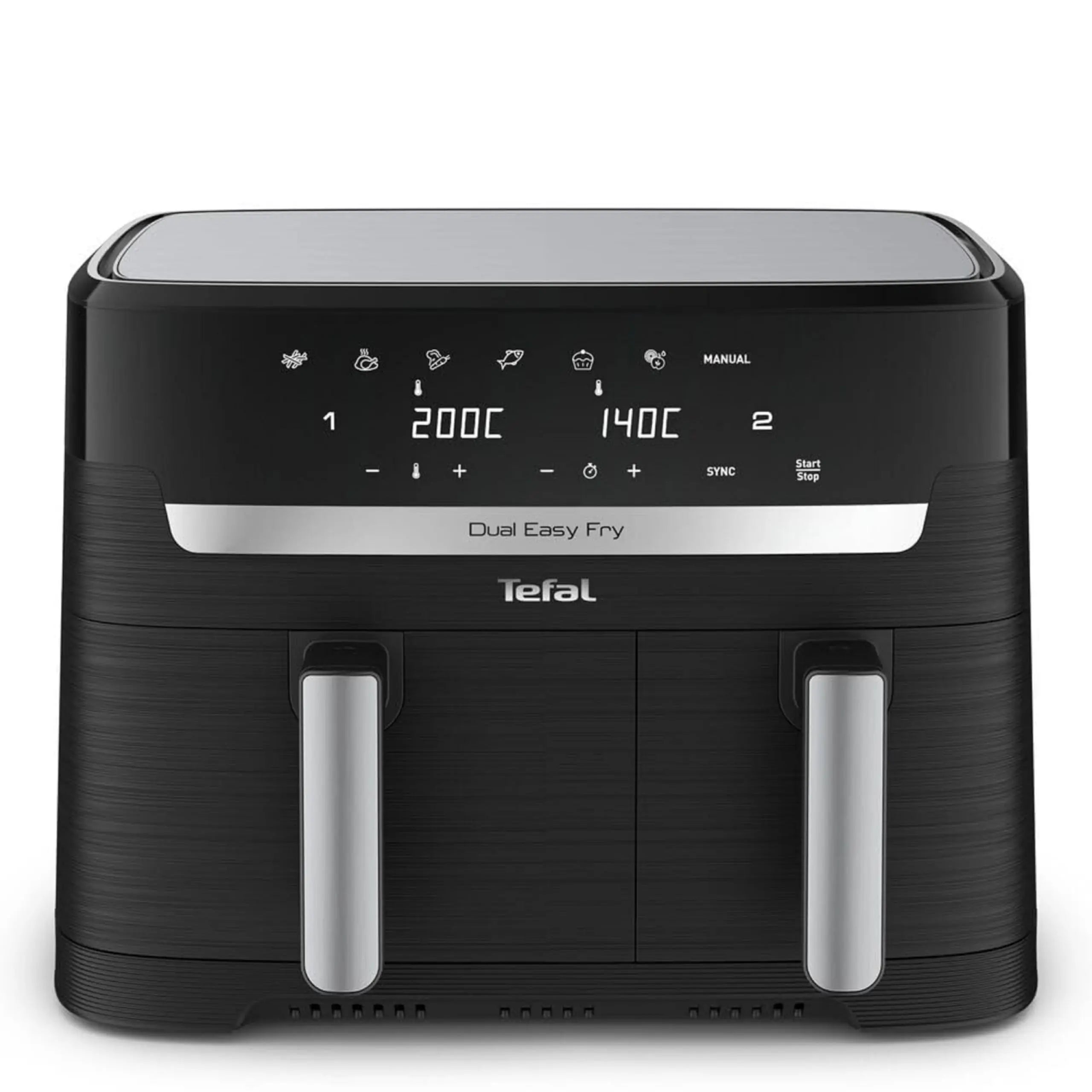 Tefal Easy Fry Dual Zone Digital Air Fryer, 2 Drawers, 8.3L, 8in1, Air Fry, Extra Crisp, Roast, Bake, Reheat, Dehydrate, 6 Portions, Non-Stick, Dishwasher Safe Baskets, Black & Metal EY901840 reviewed and rated by Make Life Easier Technologies