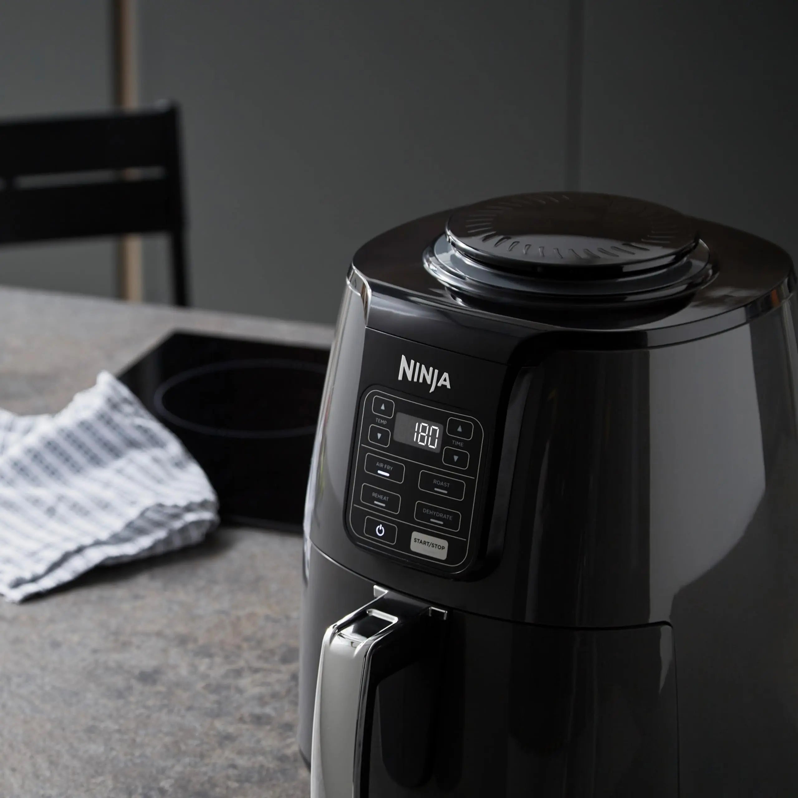 Ninja Air Fryer, 3.8L, 4-in-1, Uses No Oil, Air Fry, Roast, Reheat, Dehydrate, Non-Stick, Dishwasher Safe Basket, Cooks 2-4 Portions, Digital, Grey & Black, AF100UK reviewed and rated by Make Life Easier Technologies