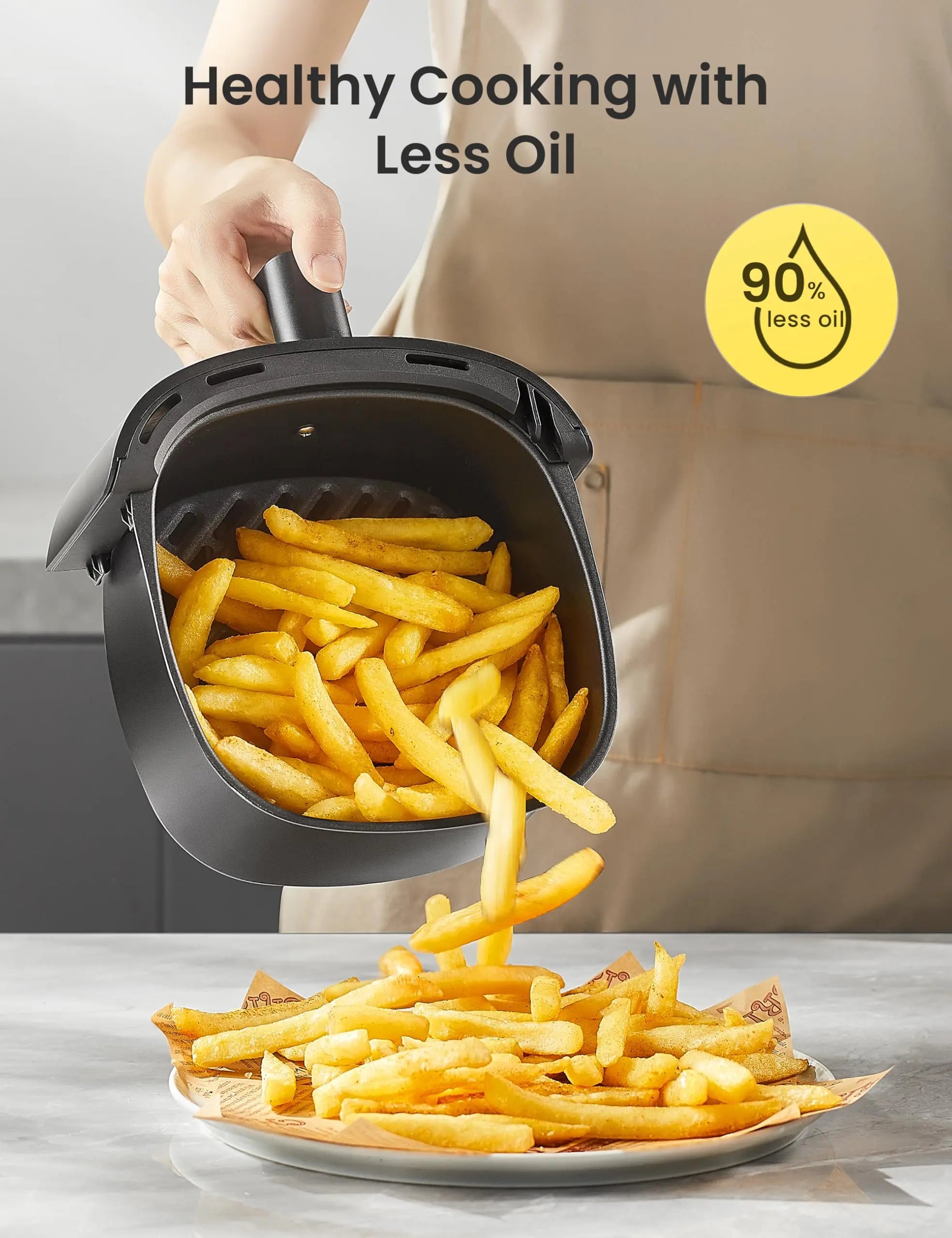 Midea Small Air Fryer, 1150 Watt, 2 L, Temperature Control, Timer, Indicator Light, BPA-Free, Black reviewed and rated by Make Life Easier Technologies