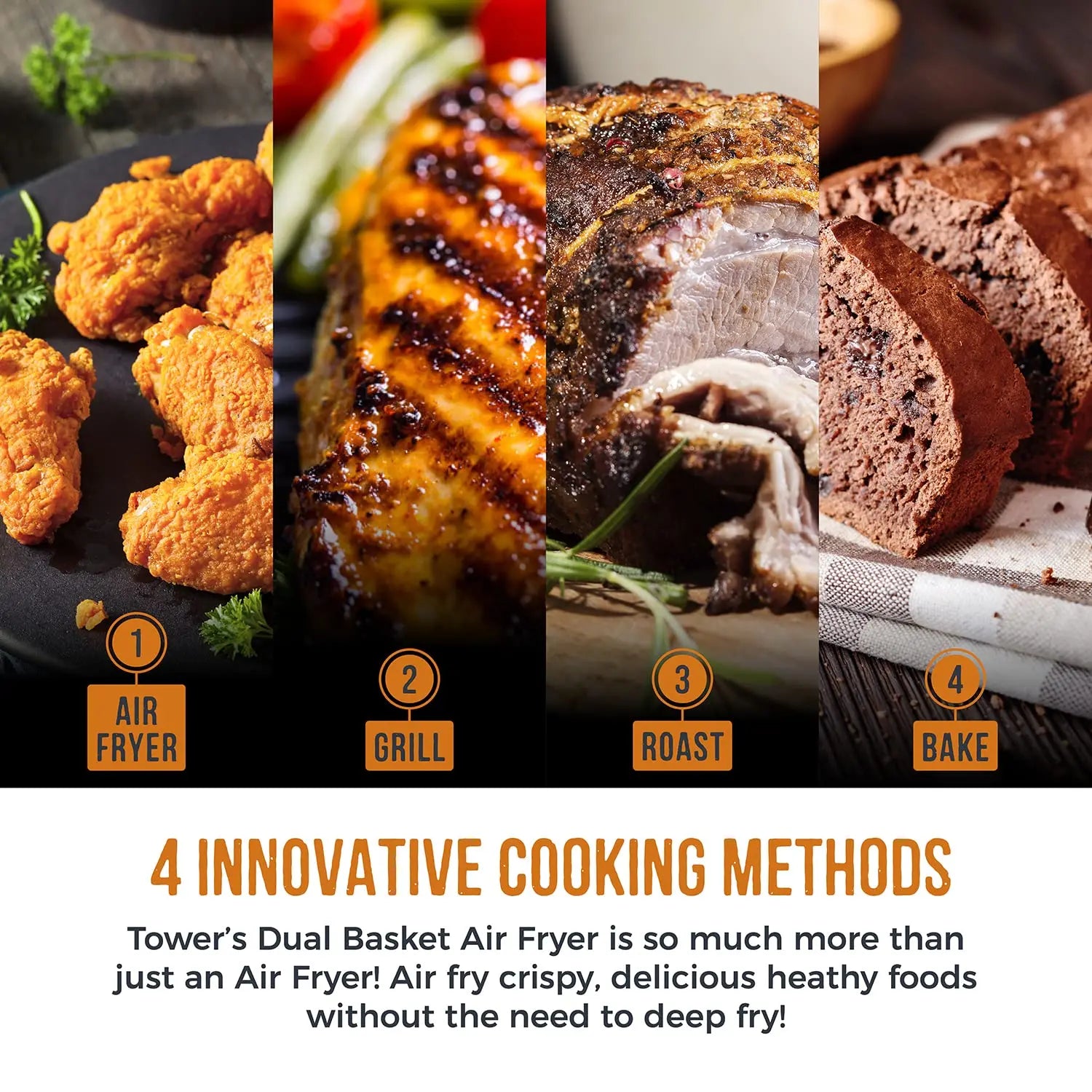 Tower, T17100, Vortx Vizion 9L Dual Basket Air Fryer with Digital control panel & 10 One-touch Pre-sets, Black reviewed and rated by Make Life Easier Technologies