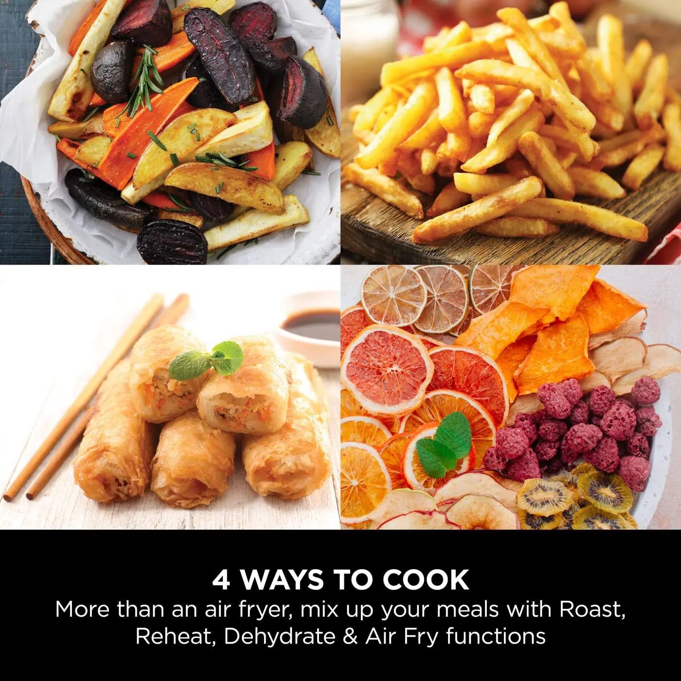 Ninja Air Fryer, 3.8L, 4-in-1, Uses No Oil, Air Fry, Roast, Reheat, Dehydrate, Non-Stick, Dishwasher Safe Basket, Cooks 2-4 Portions, Digital, Grey & Black, AF100UK reviewed and rated by Make Life Easier Technologies