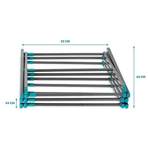 Beldray LA077615EU7 Foldable 3 Tier Airer - Laundry Drying Rack, Indoor Clothes Horse, Expandable, Compact For Convenient Storage, Air Dry Washing, 7 Metres of Dryer Space, Steel, Turquoise/Grey reviewed and rated by Make Life Easier Technologies