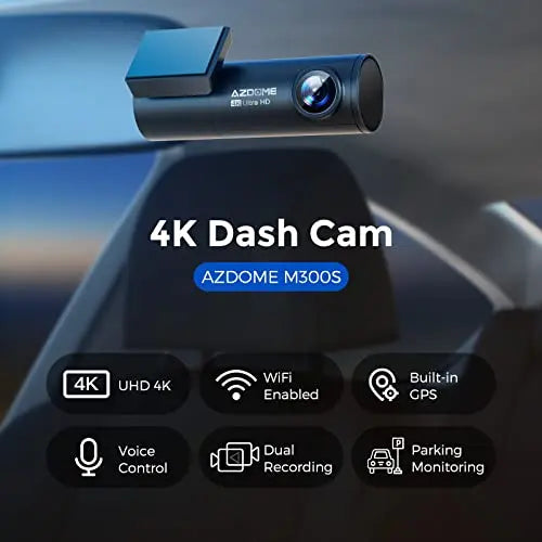 AZDOME 4K Dash Cam Front and Rear with 5G WiFi GPS Dual Dashcam Voice Control Car Camera with Parking Monitor, Night Vision, WDR, G-Sensor, Loop Recording, 64GB SD Card Included(M300S) reviewed and rated by Make Life Easier Technologies