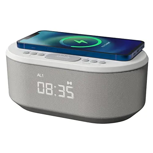 i-box Alarm Clocks Bedside, Alarm Clock with Wireless Charging, Bluetooth Speaker, Radio Alarm Clock, Fast Qi Wireless Charger, Mains Powered, FM Radio, USB Charging Port, Dimmable, Non Ticking reviewed and rated by Make Life Easier Technologies