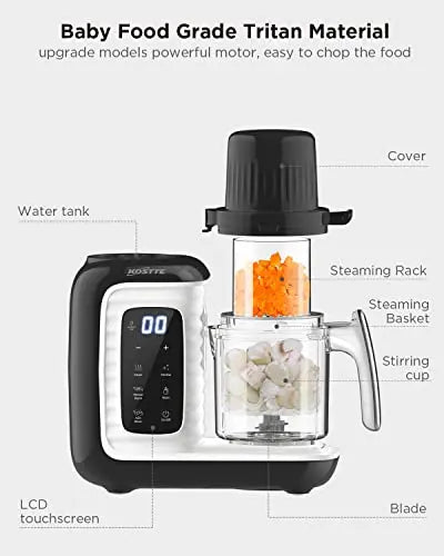 KOSTTE Baby Food Maker, Multi-Purpose Baby Food Processor, Soft Steamer Cooking, Large Capacity for Baby, Blender & Cooker for Batch Cooking, Smart Control Multifunctional Steamer- Black reviewed and rated by Make Life Easier Technologies