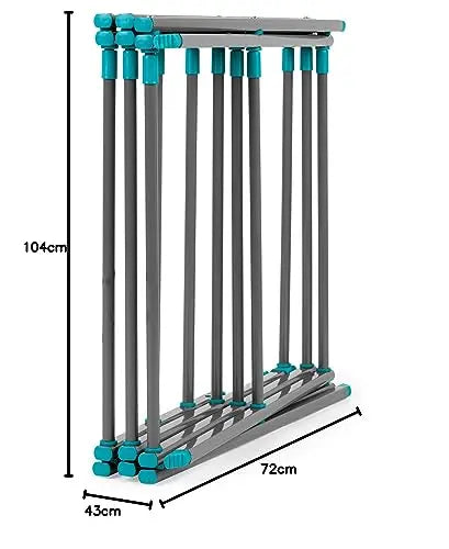 Beldray LA077615EU7 Foldable 3 Tier Airer - Laundry Drying Rack, Indoor Clothes Horse, Expandable, Compact For Convenient Storage, Air Dry Washing, 7 Metres of Dryer Space, Steel, Turquoise/Grey reviewed and rated by Make Life Easier Technologies