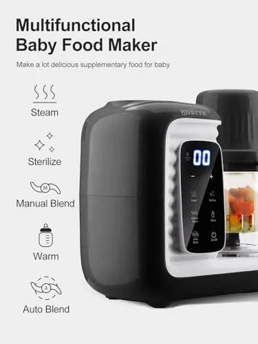 KOSTTE Baby Food Maker, Multi-Purpose Baby Food Processor, Soft Steamer Cooking, Large Capacity for Baby, Blender & Cooker for Batch Cooking, Smart Control Multifunctional Steamer- Black reviewed and rated by Make Life Easier Technologies