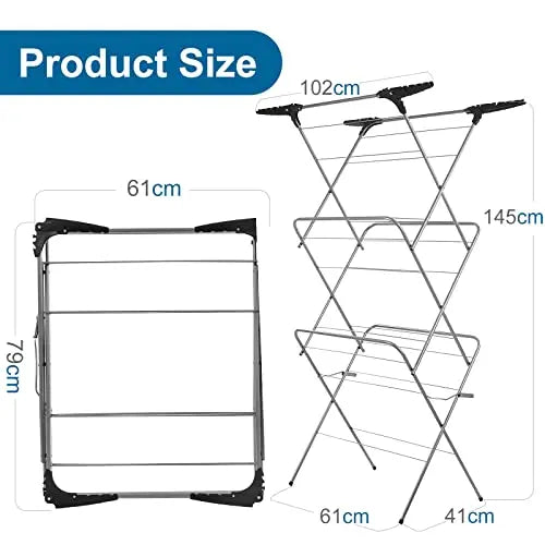 Rainberg 3-Tier Clothes Airer, Indoor Outdoor Drying Rack with 20m Washing Line Drying Space. ( Airer) reviewed and rated by Make Life Easier Technologies