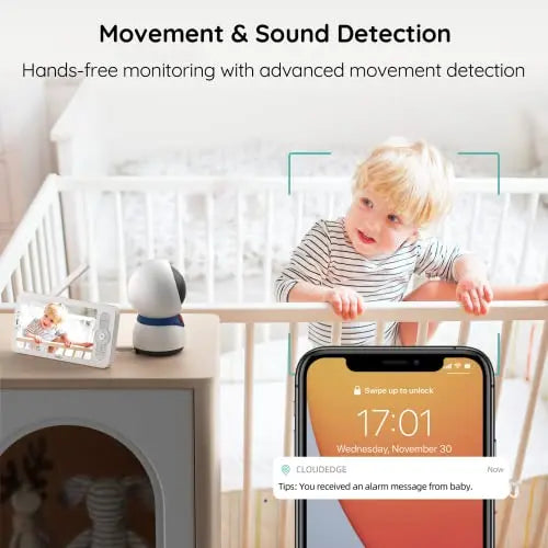 BOIFUN Wifi Video Baby Monitor Camera, App&5'' Screen Control, 1080P, Motion&Sound Detect, PTZ, Auto Tracking, Smart Baby Monitor with Night Vision, Two-way Audio, Feeding Reminder, Android/iOS Phone reviewed and rated by Make Life Easier Technologies