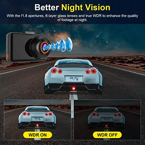 Dash Cam Front and Rear, 4K Dash Camera for Cars Built-in WiFi and Free 64GB TF Card 3" LCD Dual Dashboard Camera Driving Recorder with 170°Wide Angle, WDR, Night Vision, 24h Parking Monitor reviewed and rated by Make Life Easier Technologies