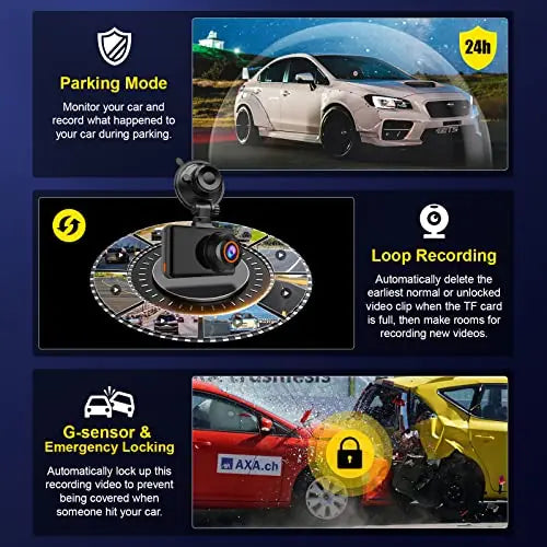 Dash Cam Front and Rear, 4K Dash Camera for Cars Built-in WiFi and Free 64GB TF Card 3" LCD Dual Dashboard Camera Driving Recorder with 170°Wide Angle, WDR, Night Vision, 24h Parking Monitor reviewed and rated by Make Life Easier Technologies