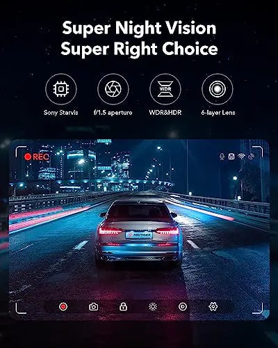 REDTIGER Dash Cam Front Rear, 4K/2.5K Full HD Dash Camera for Cars, Free 32GB SD Card, Built-in Wi-Fi GPS, 3.18” IPS Screen, Night Vision, 170°Wide Angle, WDR, 24H Parking Mode reviewed and rated by Make Life Easier Technologies