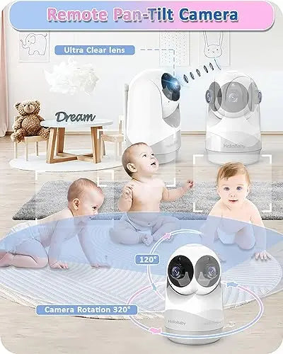 HelloBaby Baby Monitor,29-Hour Battery Life and 4" IPS Screen,No Wifi Baby Monitor with Camera and Audio,Remote Pan Tilt Camera 2x Zoom,Infrared Night Vision Camera, ECO Mode,Time Display,Temperature reviewed and rated by Make Life Easier Technologies