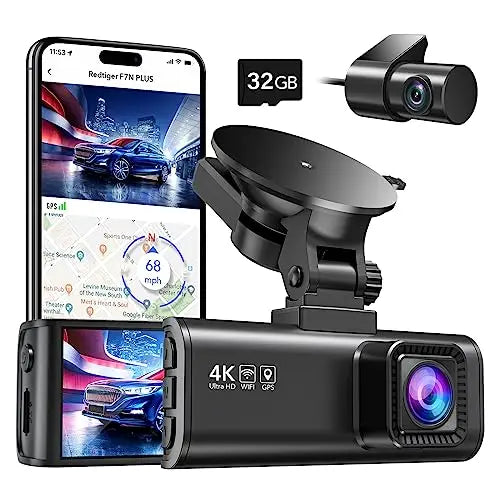 REDTIGER Dash Cam Front Rear, 4K/2.5K Full HD Dash Camera for Cars, Free 32GB SD Card, Built-in Wi-Fi GPS, 3.18” IPS Screen, Night Vision, 170°Wide Angle, WDR, 24H Parking Mode reviewed and rated by Make Life Easier Technologies