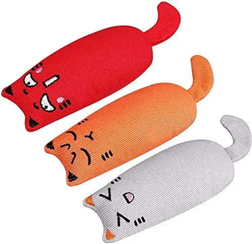Bojafa Cat Catnip Toys For Indoor Cats - 3 Pack Soft Kitten Teething Chew Toys Small Cat Kicker Toy Interactive Catnip Plush Toys Strong Catnip Pillow Pet Cute Cat Teeth Cleaning Toys reviewed and rated by Make Life Easier Technologies