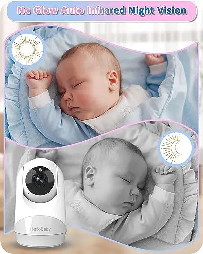 HelloBaby Baby Monitor,29-Hour Battery Life and 4" IPS Screen,No Wifi Baby Monitor with Camera and Audio,Remote Pan Tilt Camera 2x Zoom,Infrared Night Vision Camera, ECO Mode,Time Display,Temperature reviewed and rated by Make Life Easier Technologies