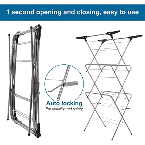 Rainberg 3-Tier Clothes Airer, Indoor Outdoor Drying Rack with 20m Washing Line Drying Space. ( Airer) reviewed and rated by Make Life Easier Technologies