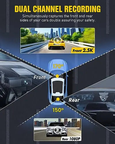 EUKI 4K Dash Cam Front and Rear wireless with WiFi, Dual Dashcam, Car Camera with Parking Monitor, Night Vision, WDR, G-Sensor, Loop Recording, App Control,24 hour Parking Mode, 64GB SD Card Included reviewed and rated by Make Life Easier Technologies