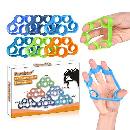 Hand Grip Strengthener, 6 Pcs Finger Strengthener, Silicone Hand Strengthener Finger Exerciser Wrist Forearm Strengthener for Stress Relief, Increase Grip Strength, Great for Rock Climbing reviewed and rated by Make Life Easier Technologies
