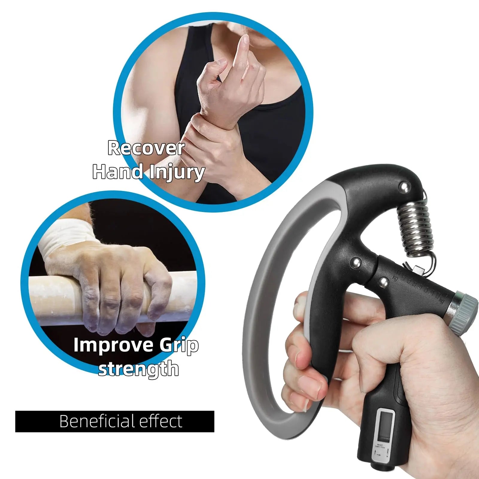 10-100kg Adjustable Hand Grip Strengthener - Grip Strength Trainer with Adjustable Resistance, Non-Slip Gripper for Hand Injury Recovery - Improve Wrist, Finger, Forearm, and Hand Strength reviewed and rated by Make Life Easier Technologies