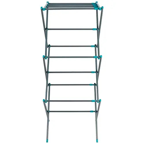 Beldray LA077615EU7 Foldable 3 Tier Airer - Laundry Drying Rack, Indoor Clothes Horse, Expandable, Compact For Convenient Storage, Air Dry Washing, 7 Metres of Dryer Space, Steel, Turquoise/Grey reviewed and rated by  Make Life Easier Technologies