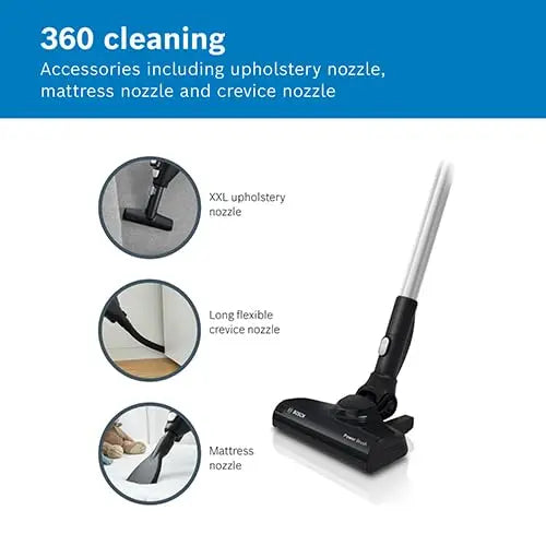 Bosch Unlimited 6 BCS612GB Ultra Lightweight 18V Powerful MultiUse Cordless Vacuum Cleaner, 2 Batteries 60 minutes runtime, range of handy accessories including Docking Station – White reviewed and rated by  Make Life Easier Technologies