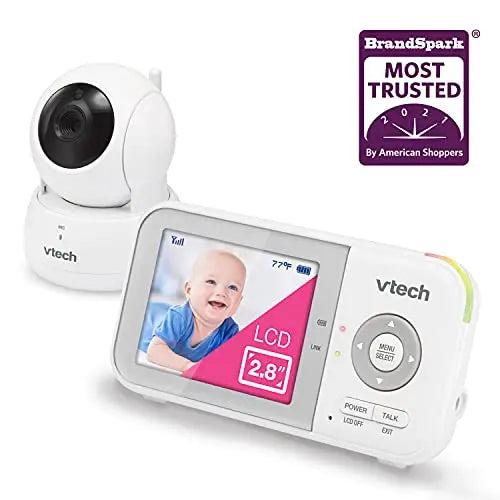 VTech VM923 Video Baby Monitor with 19-Hour Battery Life, 1000ft Long Range, Pan-Tilt-Zoom, Enhanced Night Vision, 2.8'' Screen, 2-Way Audio Talk, Temperature Sensor, Power Saving Mode, White reviewed and rated by  Make Life Easier Technologies
