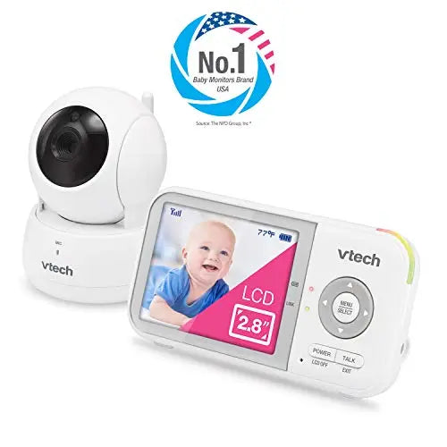 VTech VM923 Video Baby Monitor with 19-Hour Battery Life, 1000ft Long Range, Pan-Tilt-Zoom, Enhanced Night Vision, 2.8'' Screen, 2-Way Audio Talk, Temperature Sensor, Power Saving Mode, White reviewed and rated by  Make Life Easier Technologies