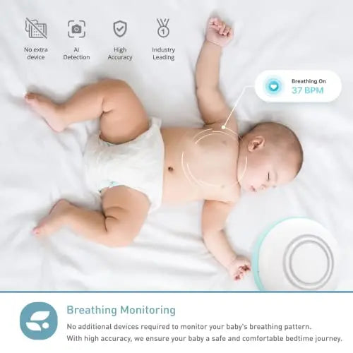 Lollipop Baby Monitor (Turquoise) - with Contactless Breathing Monitoring (No Extra Sensor Required, Subscription Service), Sleep Tracking and True Crying Detection, Smart AI WiFi Baby Camera reviewed and rated by  Make Life Easier Technologies