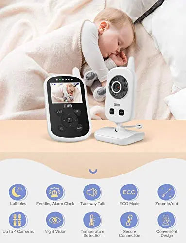 Baby Monitor, GHB Video Baby Monitor with Camera Eco Mode 900ft Range 950mAh Battery 2.4" reviewed and rated by  Make Life Easier Technologies