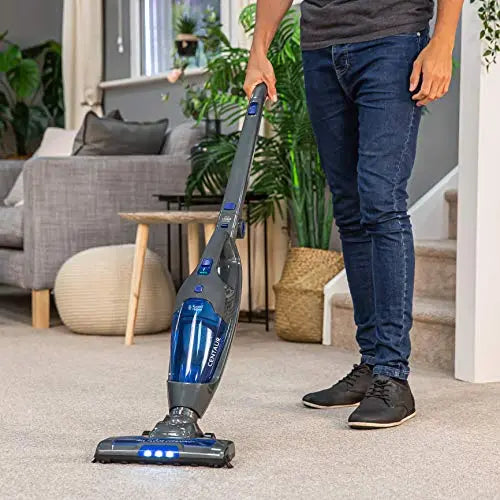 Russell Hobbs RHSV2211 Cordless Upright Stick Vacuum Bagless 2 in 1 Grey and Blue 600W 2 Speed Settings, 60 minute Run Time, for Carpets & Hard Floors with Crevice & Brush Tool with 2 Year Guarantee reviewed and rated by  Make Life Easier Technologies