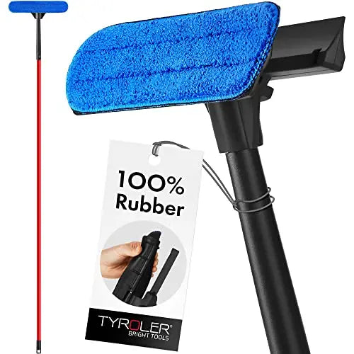 Tyroler 2-in-1 High Window Cleaner Squeegee with 30-205CM 5 Part Stainlessteel Handle | Made of 100% Natural Rubber for Superior Durability and Protection reviewed and rated by  Make Life Easier Technologies