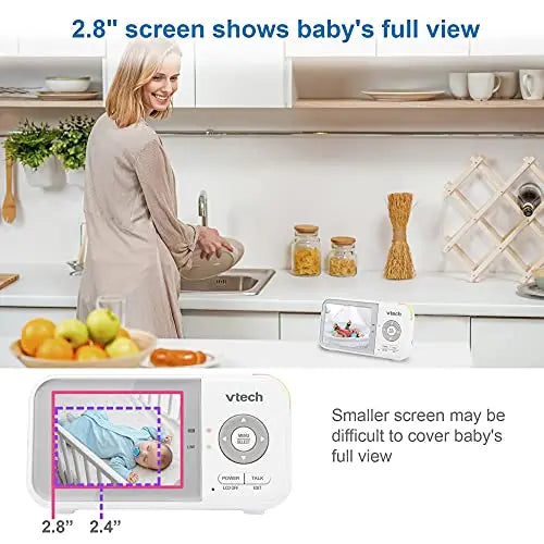 VTech VM923 Video Baby Monitor with 19-Hour Battery Life, 1000ft Long Range, Pan-Tilt-Zoom, Enhanced Night Vision, 2.8'' Screen, 2-Way Audio Talk, Temperature Sensor, Power Saving Mode, White reviewed and rated by  Make Life Easier Technologies