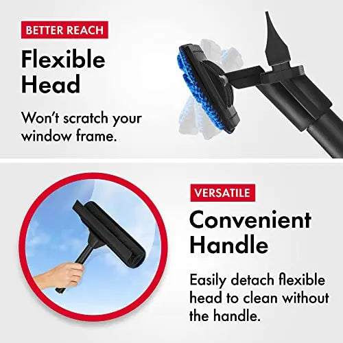 Tyroler 2-in-1 High Window Cleaner Squeegee with 30-205CM 5 Part Stainlessteel Handle | Made of 100% Natural Rubber for Superior Durability and Protection reviewed and rated by  Make Life Easier Technologies