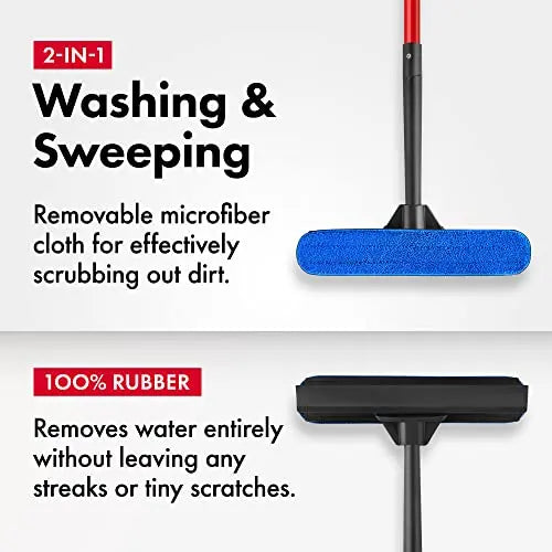 Tyroler 2-in-1 High Window Cleaner Squeegee with 30-205CM 5 Part Stainlessteel Handle | Made of 100% Natural Rubber for Superior Durability and Protection reviewed and rated by  Make Life Easier Technologies
