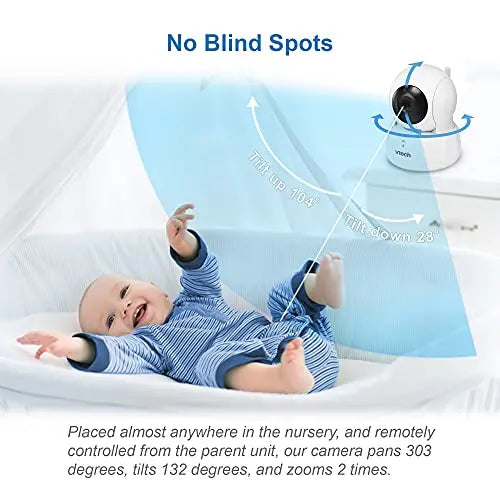 VTech VM923 Video Baby Monitor with 19-Hour Battery Life, 1000ft Long Range, Pan-Tilt-Zoom, Enhanced Night Vision, 2.8'' Screen, 2-Way Audio Talk, Temperature Sensor, Power Saving Mode, White reviewed and rated by  Make Life Easier Technologies