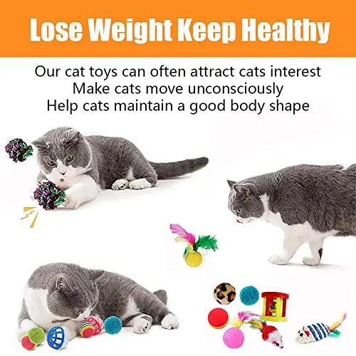 Speedy Panther 21 Pcs Cat Toys for Indoor Cats Collapsible Cat Tunnel Interactive Feather Teaser Wand Ball Toy for Kitten Cats reviewed and rated by  Make Life Easier Technologies