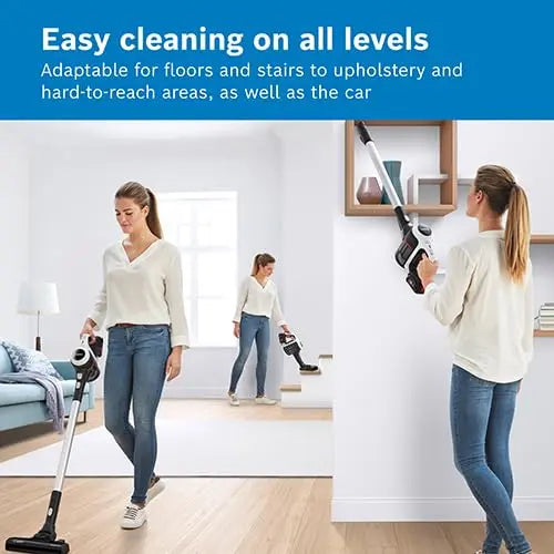 Bosch Unlimited 6 BCS612GB Ultra Lightweight 18V Powerful MultiUse Cordless Vacuum Cleaner, 2 Batteries 60 minutes runtime, range of handy accessories including Docking Station – White reviewed and rated by  Make Life Easier Technologies