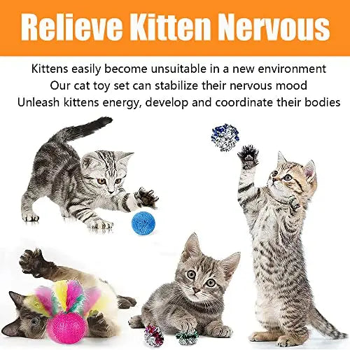 Speedy Panther 21 Pcs Cat Toys for Indoor Cats Collapsible Cat Tunnel Interactive Feather Teaser Wand Ball Toy for Kitten Cats reviewed and rated by  Make Life Easier Technologies